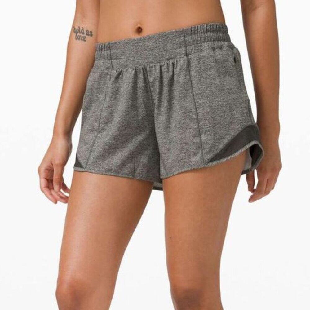 Lululemon Athletica Women's Hotty Hot Short II *Long 4" Heather Lux Multi Black